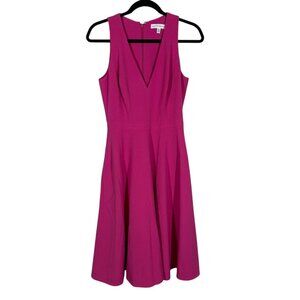 Dress the Population Pink Sleeveless Fit & Flare Dress with Pockets Size Small